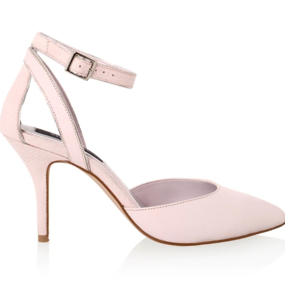 WHBM Pink Ankle Strap Heels
